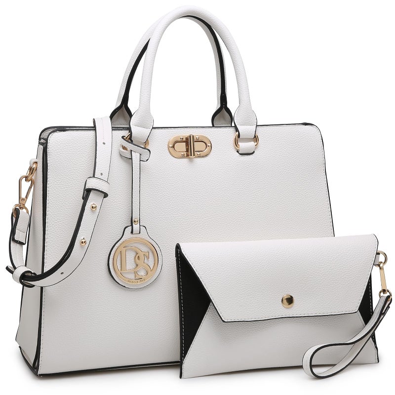 Dasein Women Handbags Purses Ladies Work Purse Satchel Tote Top Handle Shoulder Bags with Matching Clutch - Image 1